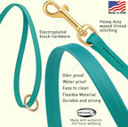 Viper Biothane K9 Working Dog Leash Waterproof Lead for Tracking Training Schutzhund Odor-Proof Long Line with Solid Brass Snap for Puppy Medium and Large Dogs 6ft, Blue Aqua