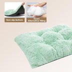 EHEYCIGA Fluffy XXL Dog Crate Pad, Plush Faux Fur Crate Bed for Extra Large Dogs, Calming Anti Anxiety XXL Dog Bed, Washable Warm Mat with Non-Slip Bottom, Apple Green