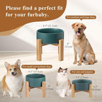 Elevated Ceramic Cat Bowl - Cat Food Bowl with Bamboo Stand - Raised Dog Dish for Puppies - Anti Vomiting, Stress Free - 13.5 oz / 400 ml - Pink