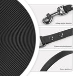 Wolfone Waterproof Dog Leash 50FT Long Line Recall Training Lead | 50FT Dog Leash Durable PVC coated long line with easy clean surface, nylon core for recall training and outdoor use