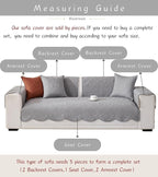 Luxury Vintage Cotton Embroidery Sofa Cover Soft Farmhouse Seat Cushion Cover Floral Quilted Sectional Couch Cover Anti-Slip Sofa Slipcovers Furniture Protector for Dogs Cats (Grey,28"x28")