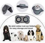 AsFrost Dog Food Bowls, BPA Free Stainless Steel Dog Food and Water Bowl Set, 2 Large Dog Bowls with No Spill Non-Skid Silicone Mat, Dog Dishes for Medium Large Sized Dogs Pet Bowls, 6 Cup, Grey