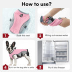 Dog Cooling Vest for Extra Large Dogs, Dog Cooling Jacket with Mesh and D Ring, Pet Reflective Stripe Cooler Coat for Hot Summer, Pink-3XL