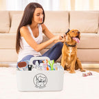 Minimalist White Dog Cat Grooming Supplies Organizer, Portable Caddy with 5 Compartments