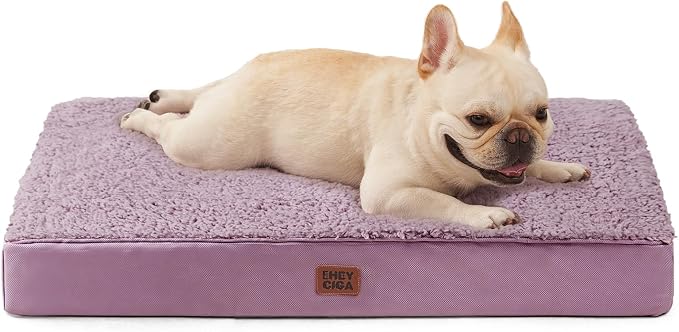 EHEYCIGA Orthopedic Dog Bed Medium with Removable Washable Cover,30x20 | Egg Crate Foam Support,Durable Oxford fabric,Non-Slip Bottom,Machine Washable,Soft Waterproof Plush Pet Bed Mat For Crate