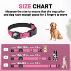 AirTag Dog Collar and Leash, IP68 Waterproof Integrated with Reflective, Ultra-Durable, Comfortable Padded, Heavy Duty Dog Collars for Small Medium Large Dogs, L (14.8"-20.3"), Pink