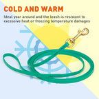 Viper Biothane K9 Working Dog Leash Waterproof Lead for Tracking Training Schutzhund Odor-Proof Long Line with Solid Brass Snap for Puppy Medium and Large Dogs, 15ft Teal
