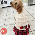 KYEESE Dog Sweater Dress Turtleneck Thick Knit Pullover for Cold Weather | Stretchy Fit, Lightweight & Warm, Cozy Knit Comfort, Cute Bow Accent, Gentle on Sensitive Skin, Comfortable Daily Wear