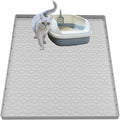 Cat Litter Mat for Litter Box, Silicone Large Cat Litter Trapping Mat - 31x22 in, Waterproof & Non-Slip, Durable & Easy Clean, Light Gray