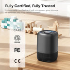 VOOPNU Air Purifiers for Bedroom, High Efficiency Filter, 1076 Ft², Black | for Pet Hair Odors Pollen Smoke, with 3 Speeds Timer Aroma 22dB Quiet 360°Intake, Compact Air Cleaner for Home Dorm Room