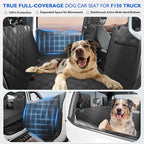 Btefd Truck Hard Bottom Dog Back Seat Extender Cover for F150, RAM 1500 | Pet Hammock for Full Size Crew Cab Trucks, Headrest Protection, Holds 420lbs, 45% More Space, Waterproof, Easy Care