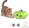 Cat Toys Automatic Interactive Cat Toy for Indoor Cats, Green | Rechargeable Cat Toys Interactive, Quiet Pop-Up Kitten Toy, Smart Sensor Feather Toy, Simulates Hunting, with 6 Random Holes