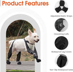 Waterproof Dog Suspender Boots Non-Slip for Small Medium (Black XXL | Dog Paw Protectors for Outdoor Walking Stay-On,Dirt-Proof Comfortable Booties