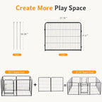 NEWBULIG Dog Playpen for Indoor 32 Inch 2 Panels - Portable Heavy Duty Metal Pet Exercise Pen, Foldable Small Medium Dog Puppy Playpen Fence for Outdoor RV, Camping, Yard, Garden