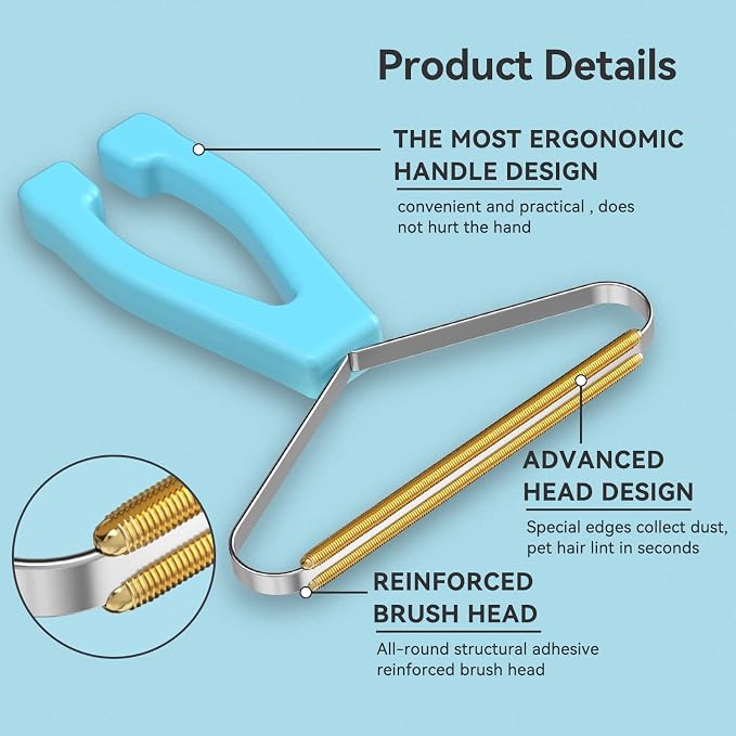 Pet Hair Remover 3-Pack,Dog Cat Fur Removal Tool,Portable Carpet Scraper | Portable Fabric Shaver & Lint Remover, Pet Hair & Fur Removal Tool, Works on Carpet Clothes Car Mats Couch Furniture