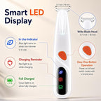 Dog & Cat Paw Trimmer with LED Light, Ultra Quiet Micro Precision Trimmer | 2 Mode Electric Quiet Rechargeable Clipper with LED Light & 2 Wide Blades (0.8"), Waterproof for Paws, Ears, Face, Rump