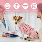 2 Packs Breathable Cotton Dog Recovery Suit for After Neuter Spay Abdominal Wounds Protector, Professional Anti-Licking Onesies for Male Female Pets Surgery Bandages, 2XL Textured Pinky White