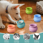 Dog Enrichment Treat Toy, Long-Lasting Wobbly Interactive Freeze Lick Toys for Dogs, Stuffable Puzzle Feeder Toy for Boredom, Silicone Treat Dispensing Chew Toy (Teal Blue,S)