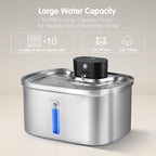 5L/169oz Automatic Stainless Steel Pet Water Fountain for Cats & Dogs, Cordless Cat Dog Drinking Fountain with 5000mAh Rechargeable Battery, Ultra-Quiet Pump & 3 Smart Modes