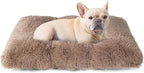 EHEYCIGA Fluffy Dog Crate Bed for Medium Dogs, Plush Faux Fur Crate Pad, Calming Anti Anxiety Medium Dog Bed for Crate, Washable Soft Warm Mat with Non-Slip Bottom, Camel