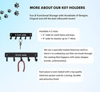 Walking Paws Key Rack Hanger & Dog Leash Organizer - Large 9 inch Wide - Made in USA Gifts for Dog Lovers