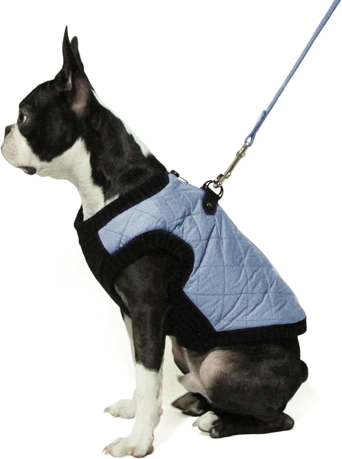 Gooby Fashion Vest Dog Jacket - Gray, Medium - Warm Zip Up Bomber Vest with Dual D Ring Leash - Winter Water Resistant Small Sweater - Clothes for Small or Medium Dogs