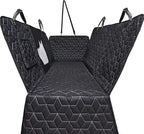 Meginc Dog Car Seat Cover for Back Seat, 54" Waterproof Dog Car Hammock with Mesh Window and Side Flaps, 600D Oxford Fabric Pet Seat Protector for Cars, SUVs & Mid-Size Trucks, Black