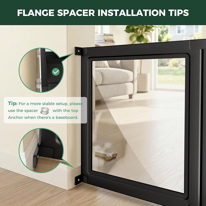 FXW Fence-to-Wall Anchors for AuraSpace Acrylic Indoor Dog Playpen | Fits AuraSpace 24"H, Connect Panels to the Wall, Expand Your Dog’s Play Area, Playpen Not Included