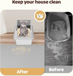 Silicone Cat Litter Mat for Litter Box 40”x40” Large Cat Mat, Light Grey | Waterproof, Non-Slip, Leak-Proof Rug Mat with Lip, Easy to Clean, Extra Large Litter Catcher Mat for Floor