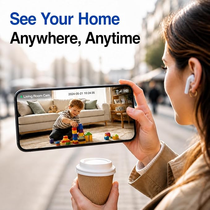 3MP Indoor Security Camera for Baby Monitor,5G/2.4G, 2Pack | Home Camera for Baby/Dog, Pan/Tilt, Smart Motion Tracking, 3X Zoom, Color Night Vision, Two-Way Talk, SD/Cloud