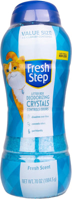 Fresh Step Cat Litter Crystals Deodorizer, Non Toxic Odor Neutralizing Crystals for Litter Boxes that Help Control Smells and Keep Home Areas Fresh, Fresh Scent, 70 Ounce | Non-toxic crystals neutralize odor at the source in any litter box, keeps home ...