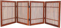 Urnporium Freestanding Wooden Dog Gate Foldable Indoor Pet Gate No Drill Expandable Barrier for Doorways Stairs Hallways Portable Wood Fence for Small Dogs & Puppies (Brown Pet Gate, 4 Panel 24" Tall)
