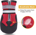 Dimicoo Breathable Dog Boots for Medium Large Dogs,Non-Slip Dog Shoes for Summer Hot Pavement,Lightweight Paw Protector Dog Booties for Outdoor & Indoor Hardwood Floors