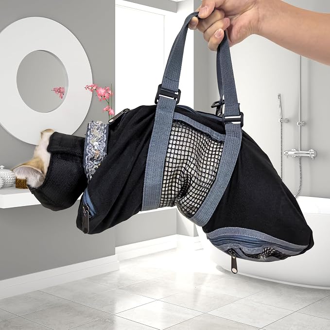 Cinf Cat Restraint Grooming Bag, Anti-Scratch Tool for Nail Trimming | Safe grooming restraint bag controls cat movement for bathing, nail trimming, injections and veterinary examinations