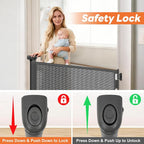 (2 Pack) Retractable Baby Gate for Stairs and Doorways, 55" Wide x 33" Tall Mesh Dog Gate for Indoor & Outdoor Use, Safety Gate for Babies and Pets, Child Gates for Hallways, Hardware Mounted, Gray