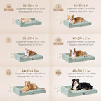 EHEYCIGA Memory Foam Dog Bed Large Size Dogs, Orthopedic Dog Bed Large with Washable Removable Cover, Waterproof Pet Sofa Couch with Nonskid Bottom, 36x27x6, Greyish Green