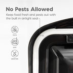 IRIS USA Dog Food Storage Container, Up to 25 lbs, Black, Made in USA | Wheels for Mobility, Airtight Seal, BPA-Free, Best for Bird Seed, Cat food, Cat Litter, Chicken Feed, Pellets