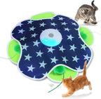 Oxawo Interactive Cat Toys for Indoor Cats Kittens Mat Toy | Motion Activated, Mouse Squeaky, Catch Moving Feather Concealed in Mat for Cat Stress Release
