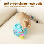 Potaroma Cat Toys 3-in-1 Automatic Interactive Kitten Toy, Fluttering Butterfly, Random Moving Ambush Feather, Track Balls, Dual Power Supplies, USB Powered, Indoor Exercise Cat Kicker (Blue) | Fluttering Butterfly, Random Moving Feather, Balls, Dual P...