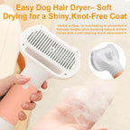 3-in-1 Pet Hair Dryer & Slicker Brush for Dogs & Cats – Portable, Professional, Adjustable Temp, Overheat Protection Dog Hair Dryer (pink)
