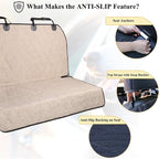VIVAGLORY Dog Seat Covers, Dog Backseat Cover Pet Bench Protectors with Anti-Slip Backing, Back Seats Cover Rear Seat Covers Car Seat Cover for Dogs, Heather Khaki, 46" L * 52" W | Backseat Cover for Car Suv & Truck, Back Rear Backseat Bench Protector