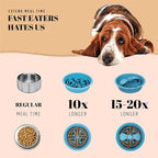 AVERYDAY Slow Feeder Dog Bowls for Large Breed, 2.5 Cups Deep Food Puzzle Bowl with Spinning Slow Feeder Insert, Non-Slip Bottom, Fits for Raised Stand, Hard Maze Design for Medium and Large Dogs