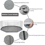PETIME Bottom Cover Mat for Dog Playpen Pen Water-Resistant Pad Floor Protector for Indoor Outdoor Use Fits 24" Wide 8 Panels Metal Pet Exercise Play Pen (Playpen Not Included)