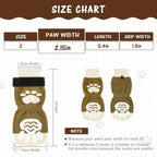 PUPTECK Anti-Slip Dog Socks with Double Sides Grips for Small Medium Large Dogs Hardwood Floors Prevents Licking, Dog Shoes for Hot Pavement Traction Control Paw Protector for Senior Dogs, Brown S
