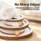 Lulu's world Cat Ball Track Toy with Puzzle Top,Heavy Wooden Kitty Toys | Interactive spinning balls,no installation required,mental physical exercise,not collapse,for indoor,play home enrichment