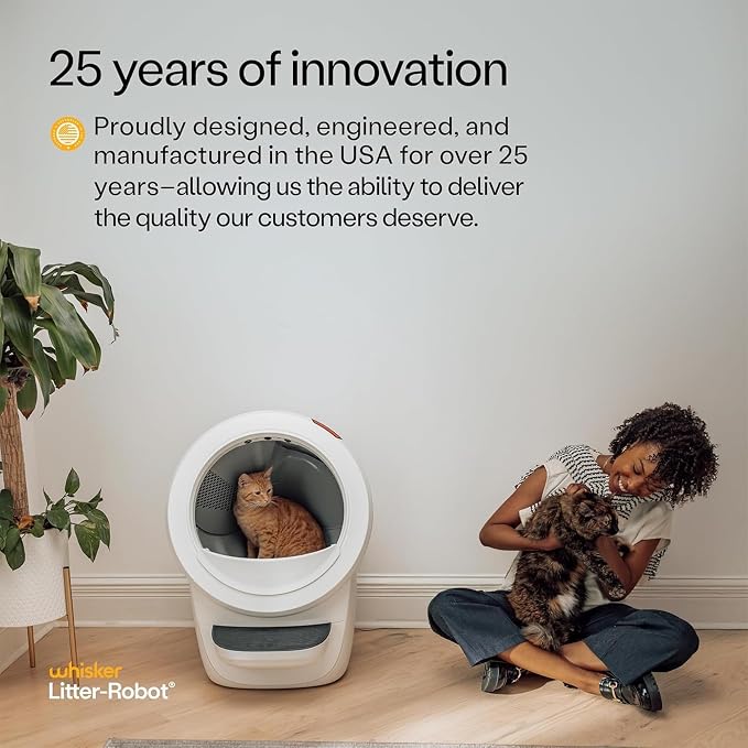 Litter-Robot 4 by Whisker, White | Automatic, Self-Cleaning Cat Litter Box, Helps Reduce Litter Box Odors, Works with Any Clumping Litter