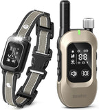 2-in-1 Dog Bark & Shock Collar – 4500FT Dog Training Collar with Remote, 3 Training Modes & LED Light, IPX8 Waterproof E Collars with Anti-Barking for Small Medium Large Dog (Titanium)