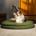 ClevaHome Orthopedic Dog Bed for Large Dogs, 36 inches Dual Layer Water Repellent Round Pet Bed with Washable Cover Nonslip Bottom (Olive Branch)