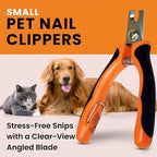 Nail Clipper for Small to Medium Pets, Quick Sensor Safety Guard | Heavy Duty Trimmer for Thick Nails, Stainless Steel Blades, Grooming Tool for Dogs & Cats, Non-Slip Handle Built-in Nail File