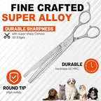 High-end Professional Dog Grooming Thinning Scissors Teeth Cutting Blending Shears Pet Texturizing Shears 7.5 Inch Extremely Very Sharp Stainless Steel Alloy For Cat Other Animals Groomer